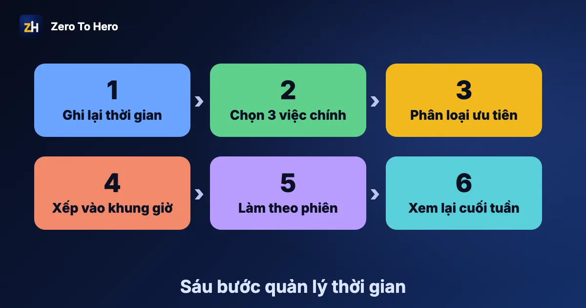 Cách quản lý thời gian hiệu quả: sáu bước từ ghi lại thời gian đến xem lại cuối tuần