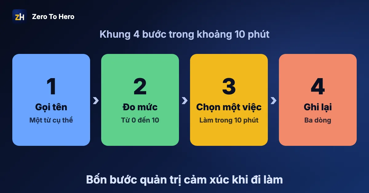 Quản trị cảm xúc là gì: bốn bước gọi tên, đo mức, chọn một việc làm và ghi lại