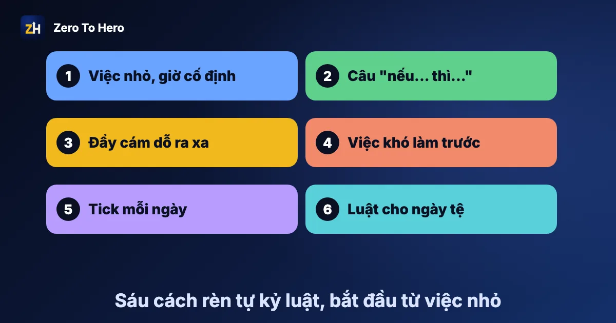 Tự kỷ luật là gì: sáu cách rèn từ việc nhỏ, từ chọn một việc đến quy tắc cho ngày tệ